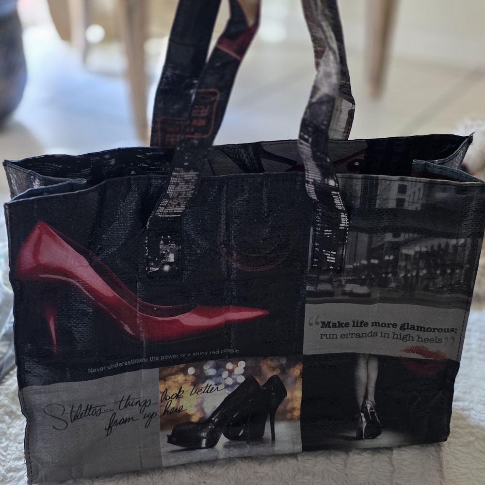 Stylish Black and Red Tote Bag